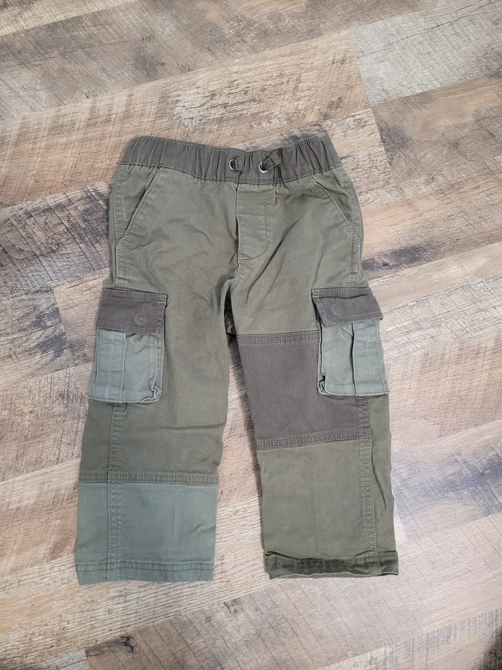 Baby GAP Olive Patchwork Cargo Pants Sz 2 Years Toddler